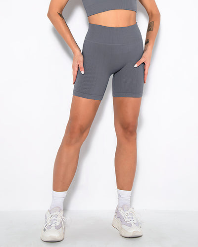 Nieve Seamless Shorts Gerippt - Grau