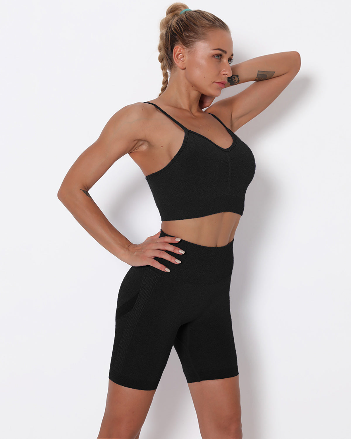 Amplify Scrunch Seamless Sport-BH - Schwarz