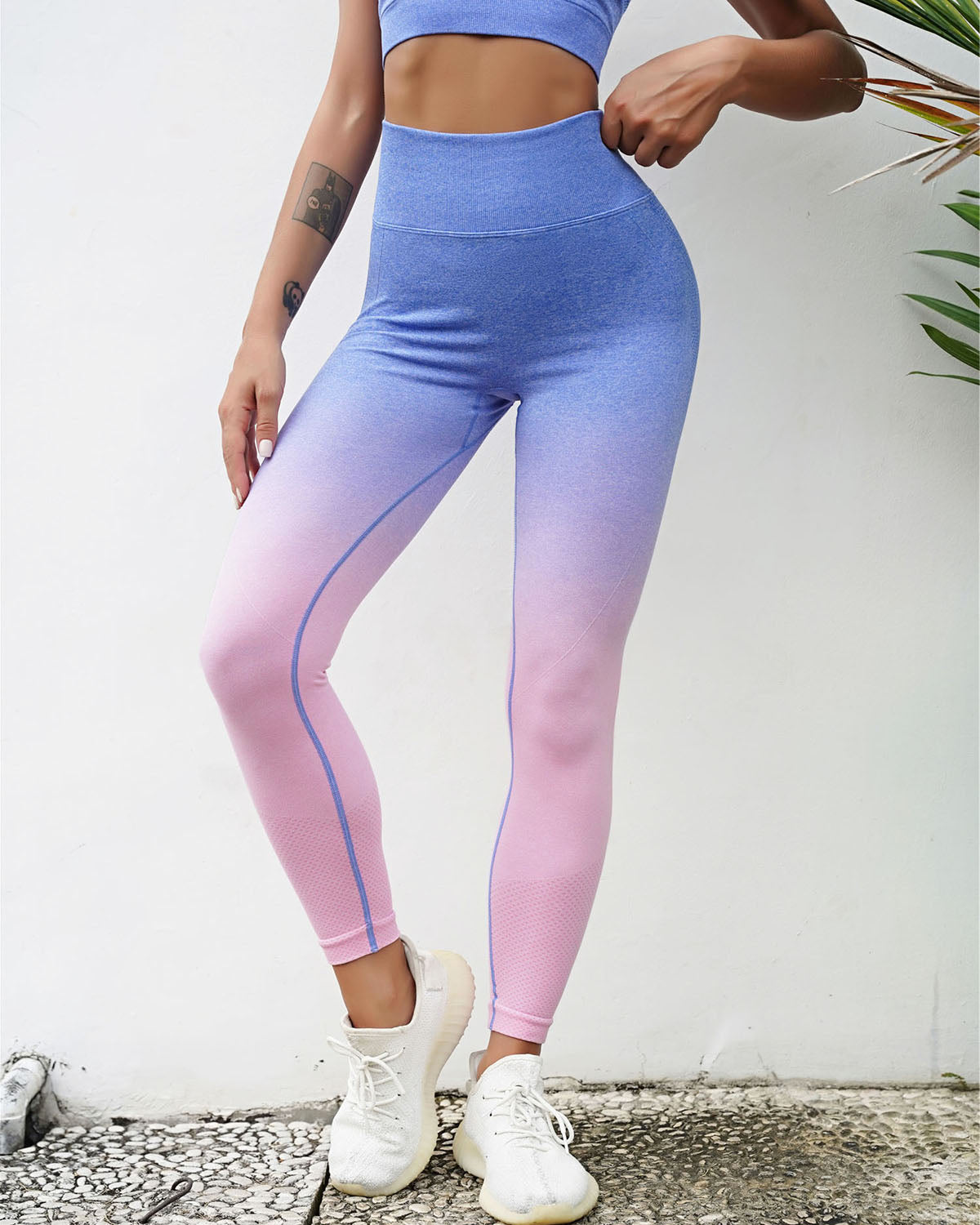 Gianna Seamless Leggings - Blau & Pink