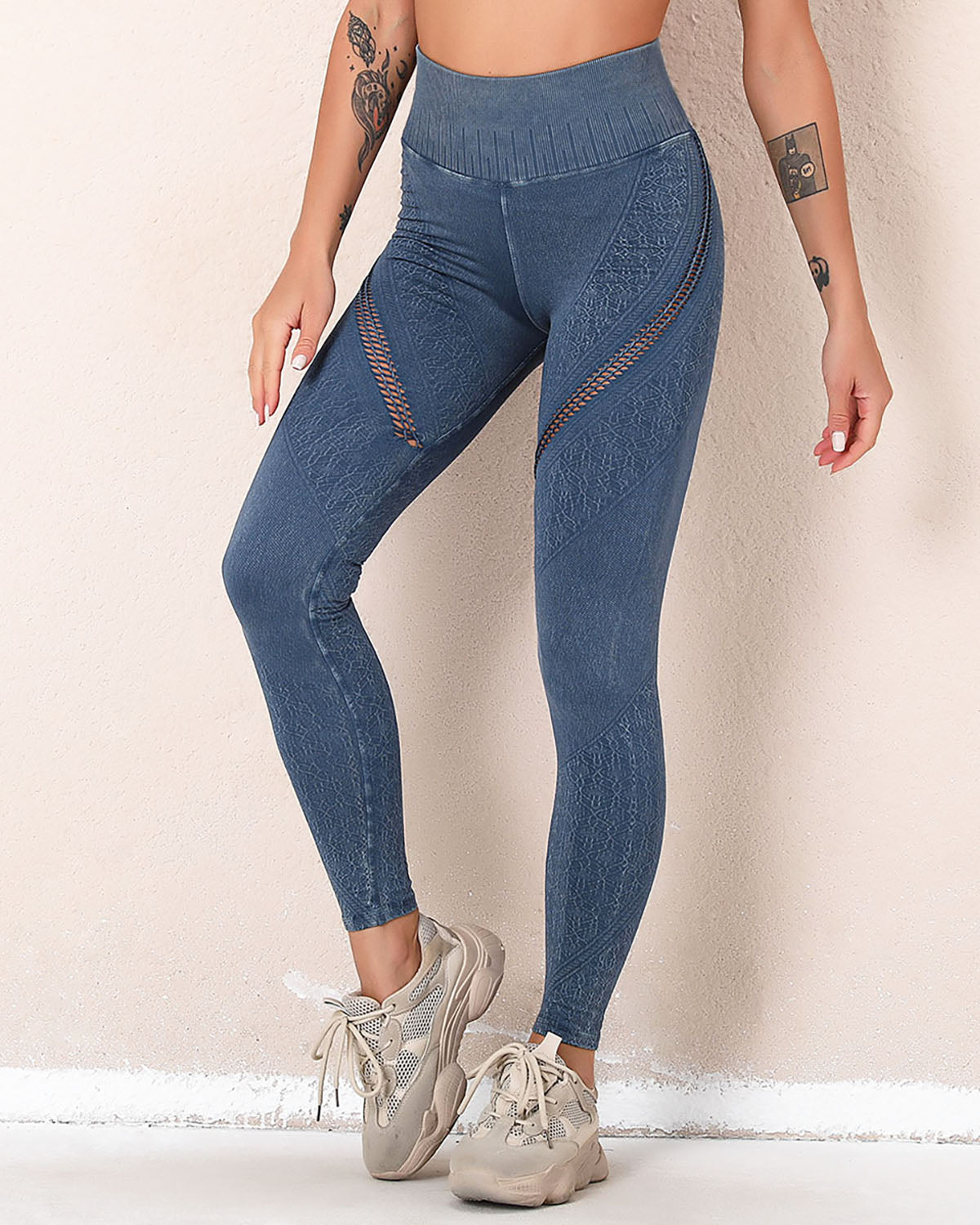 Sofia Leggings mit Aussparungen - Blau