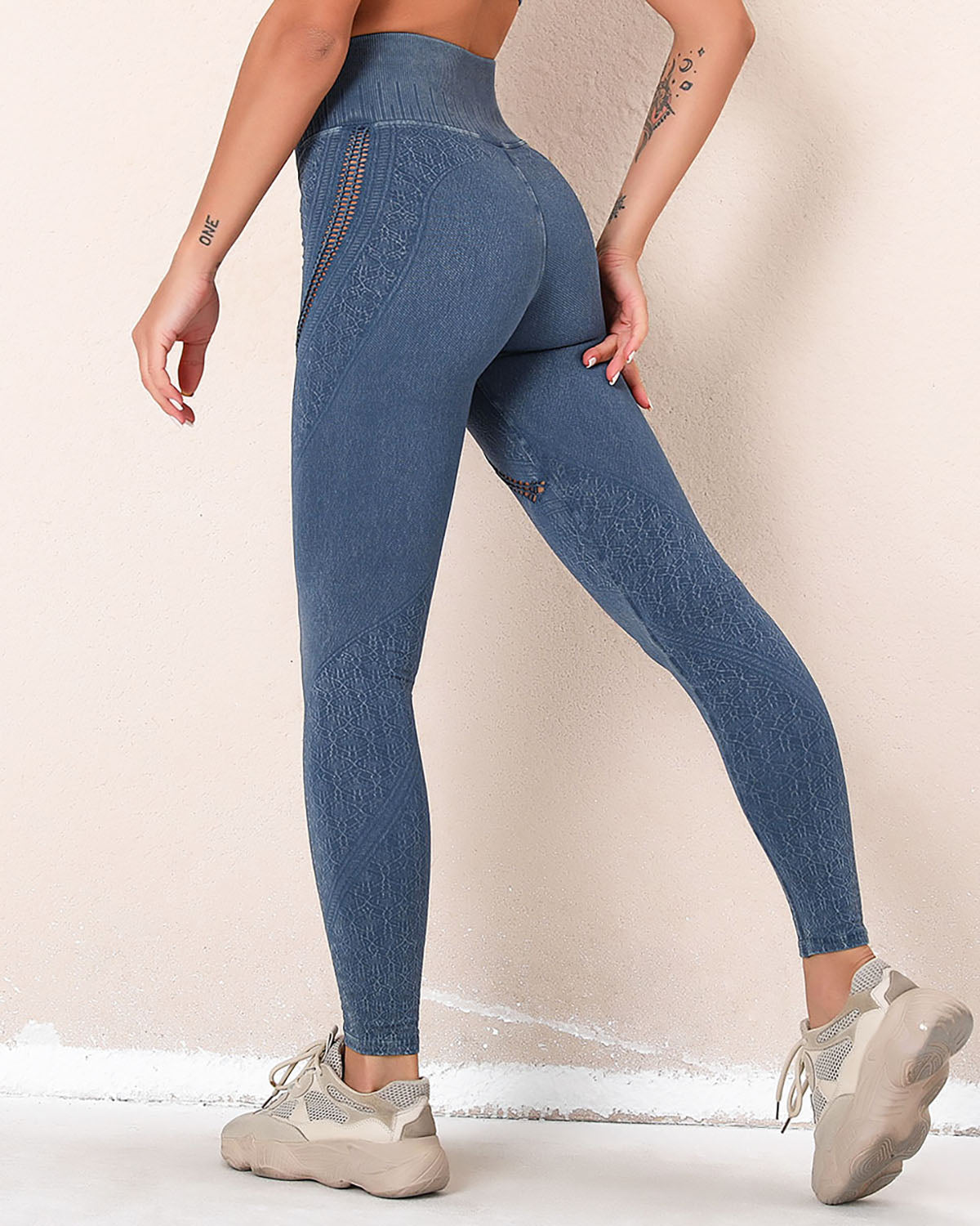 Sofia Leggings mit Aussparungen - Blau