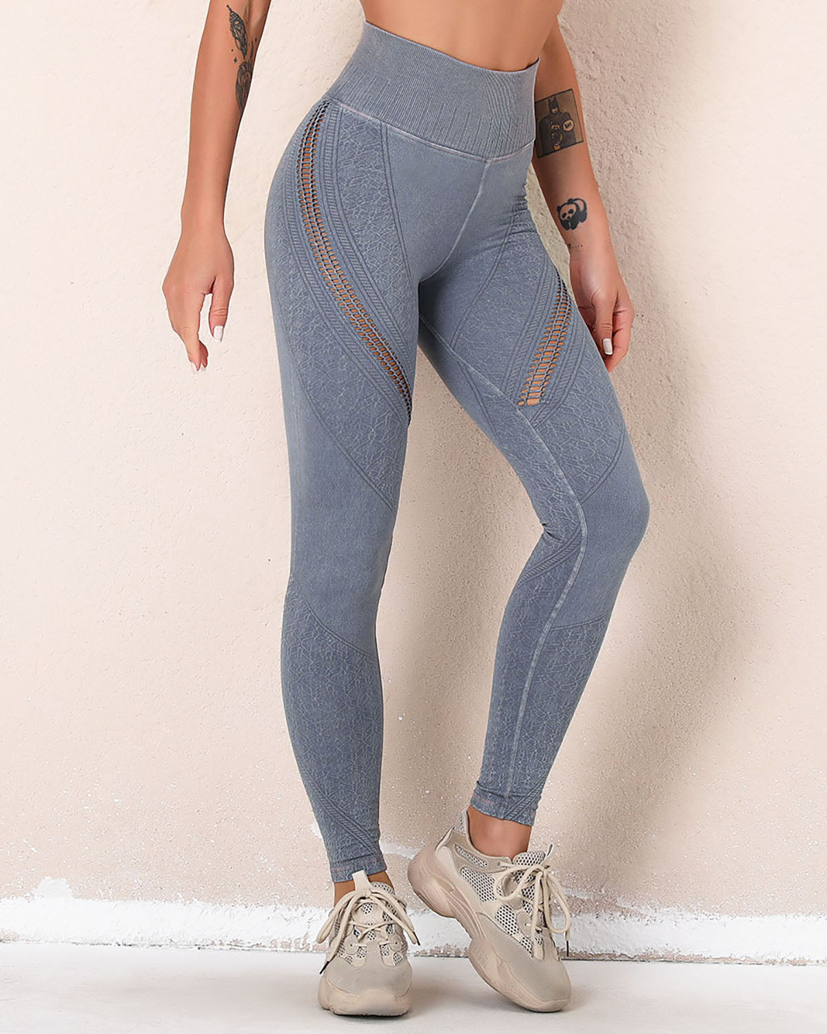 Sofia Leggings mit Aussparungen - Grau