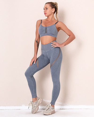 Sofia Leggings mit Aussparungen - Grau