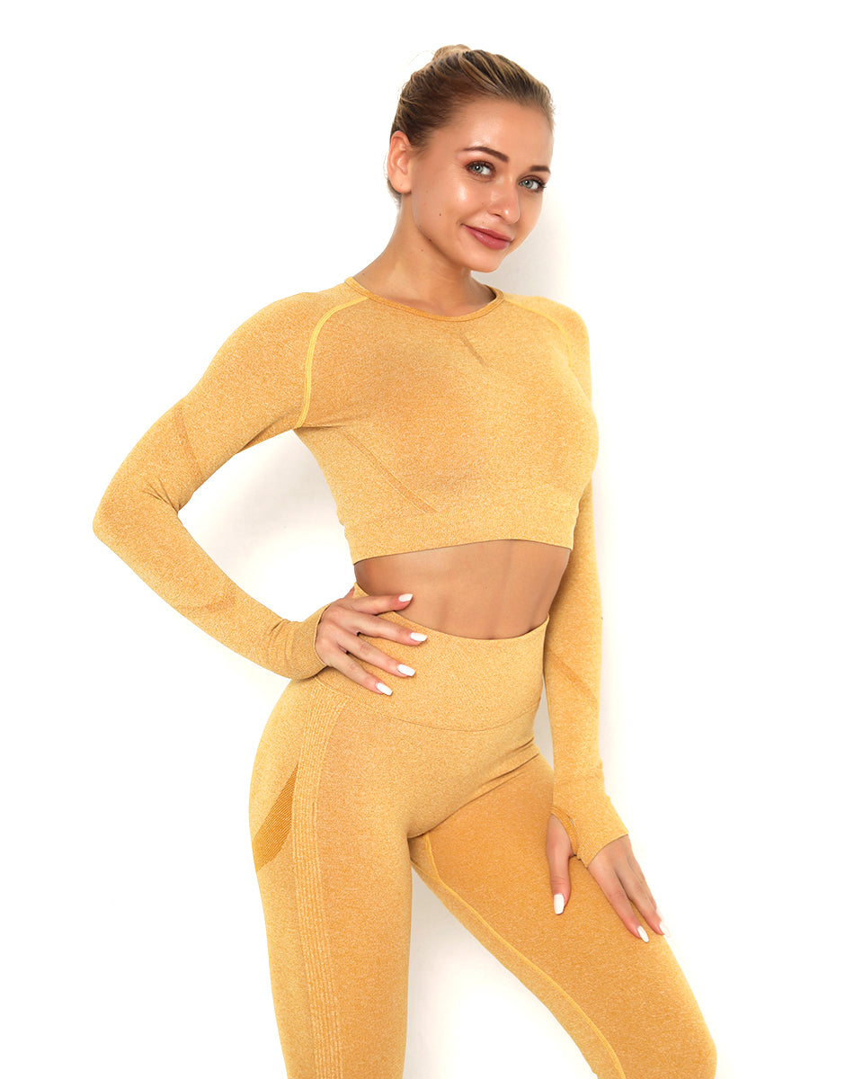 Amplify Scrunch Seamless Long Sleeve - Senfgelb
