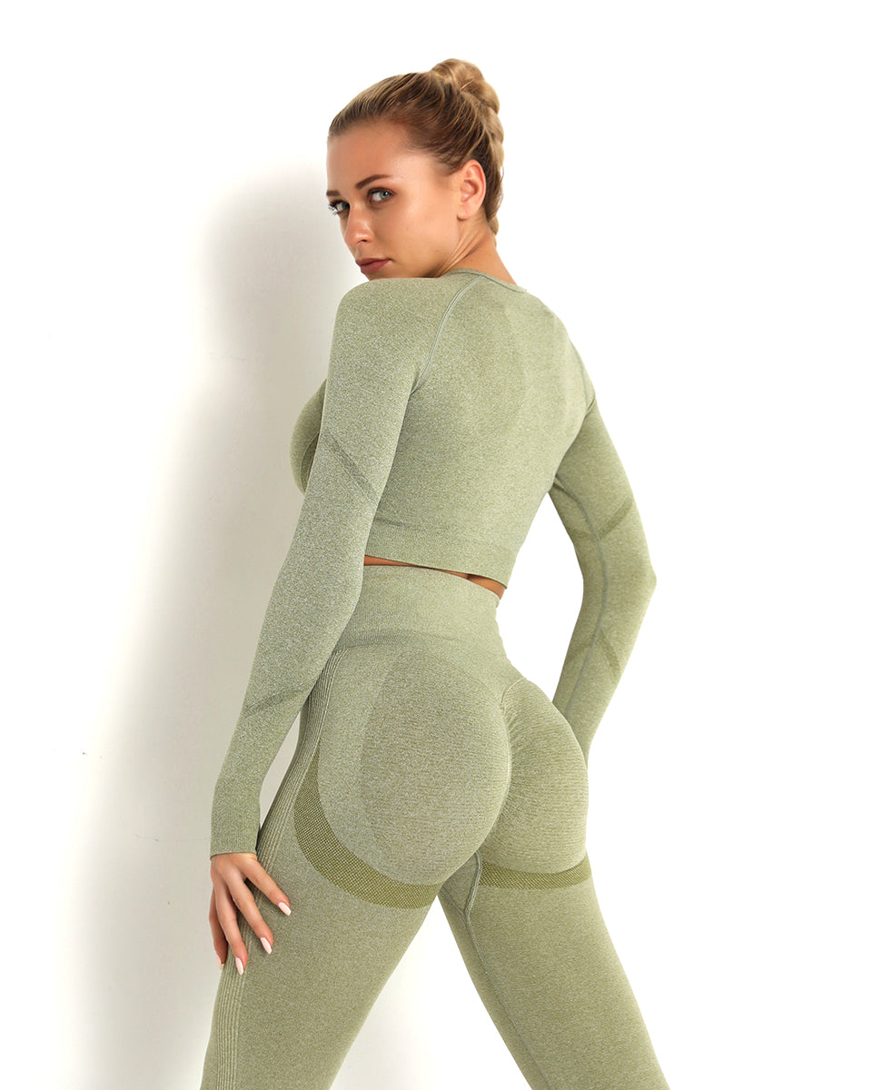 Amplify Scrunch Seamless Long Sleeve - Hellgrün