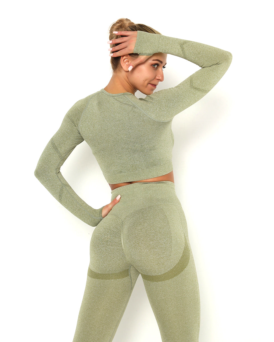 Amplify Scrunch Seamless Long Sleeve - Hellgrün