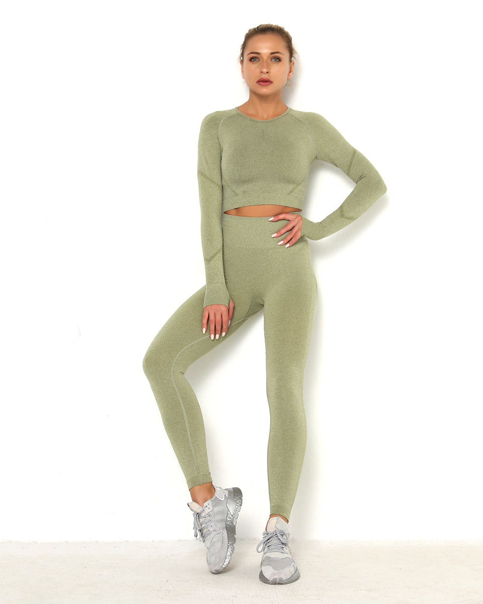 Amplify Scrunch Seamless Long Sleeve - Hellgrün