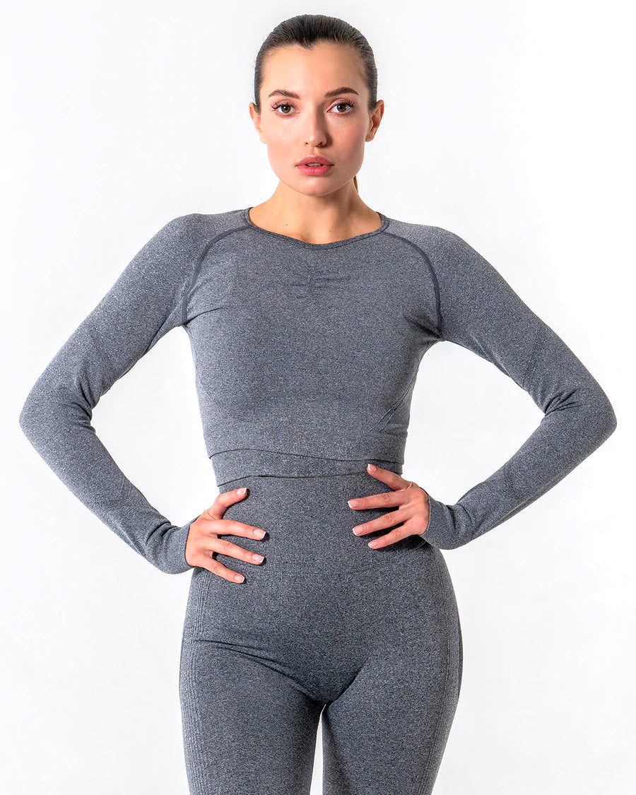 Amplify Scrunch Seamless Long Sleeve - Dunkelgrau