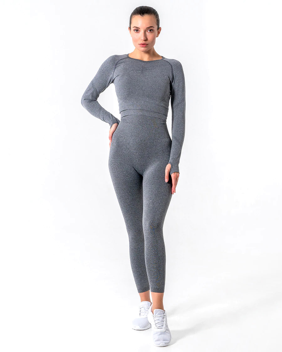 Amplify Scrunch Seamless Long Sleeve - Dunkelgrau
