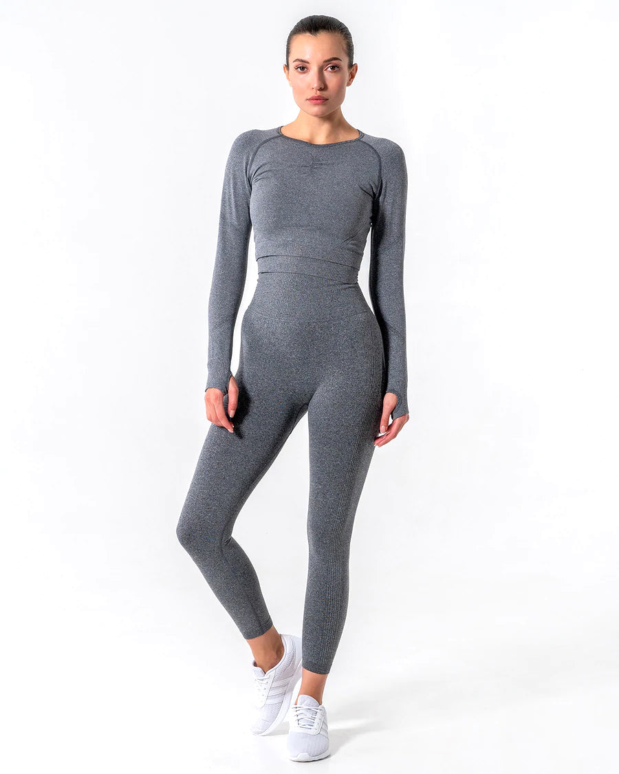 Amplify Scrunch Seamless Long Sleeve - Dunkelgrau