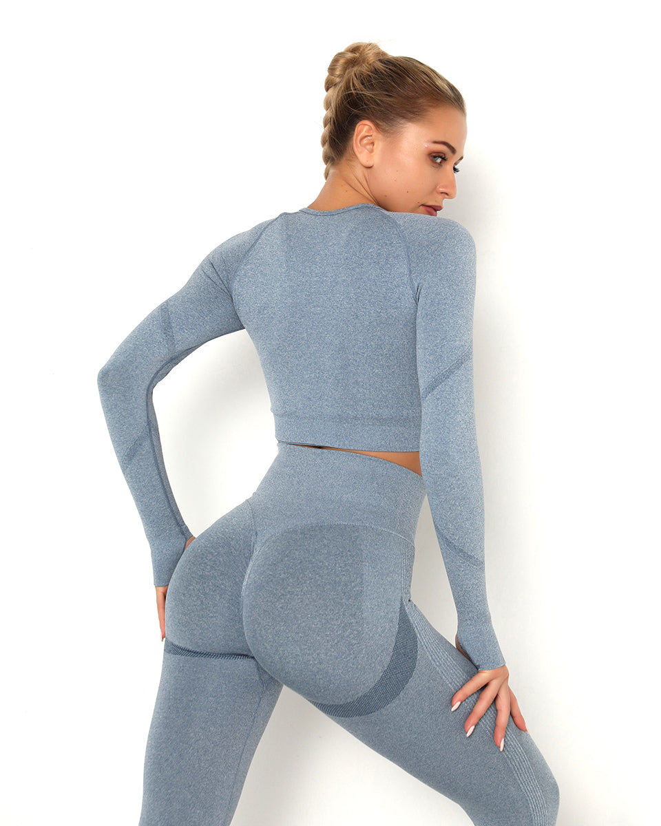 Amplify Scrunch Seamless Long Sleeve - Blau