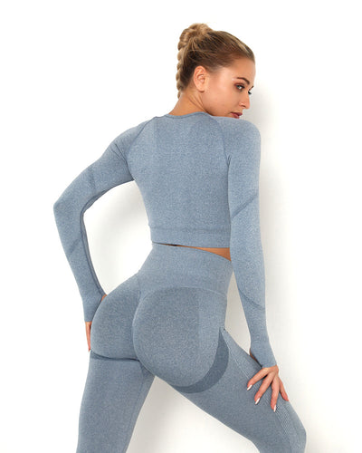 Amplify Scrunch Seamless Long Sleeve - Blau