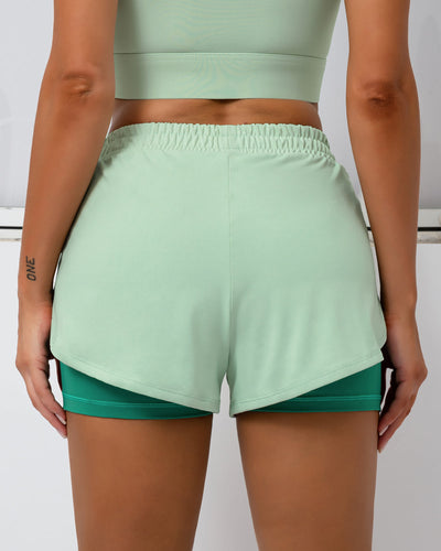 Bailey Doppellagige Shorts - Grün