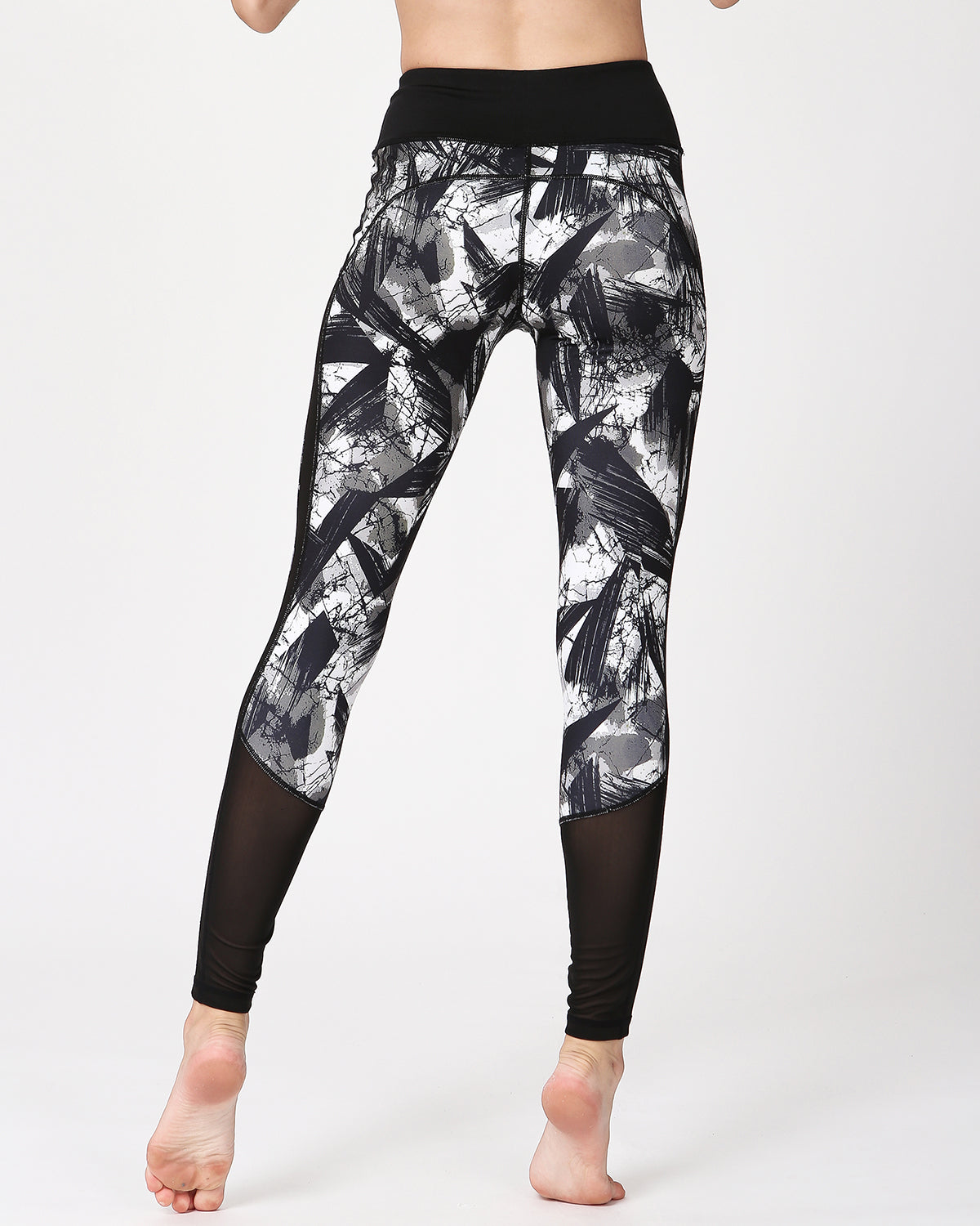 Mesh-Leggings mit abstraktem Muster