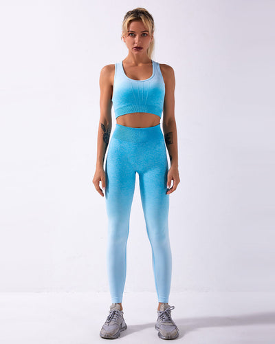Calico Seamless Leggings Ombre - Himmelblau