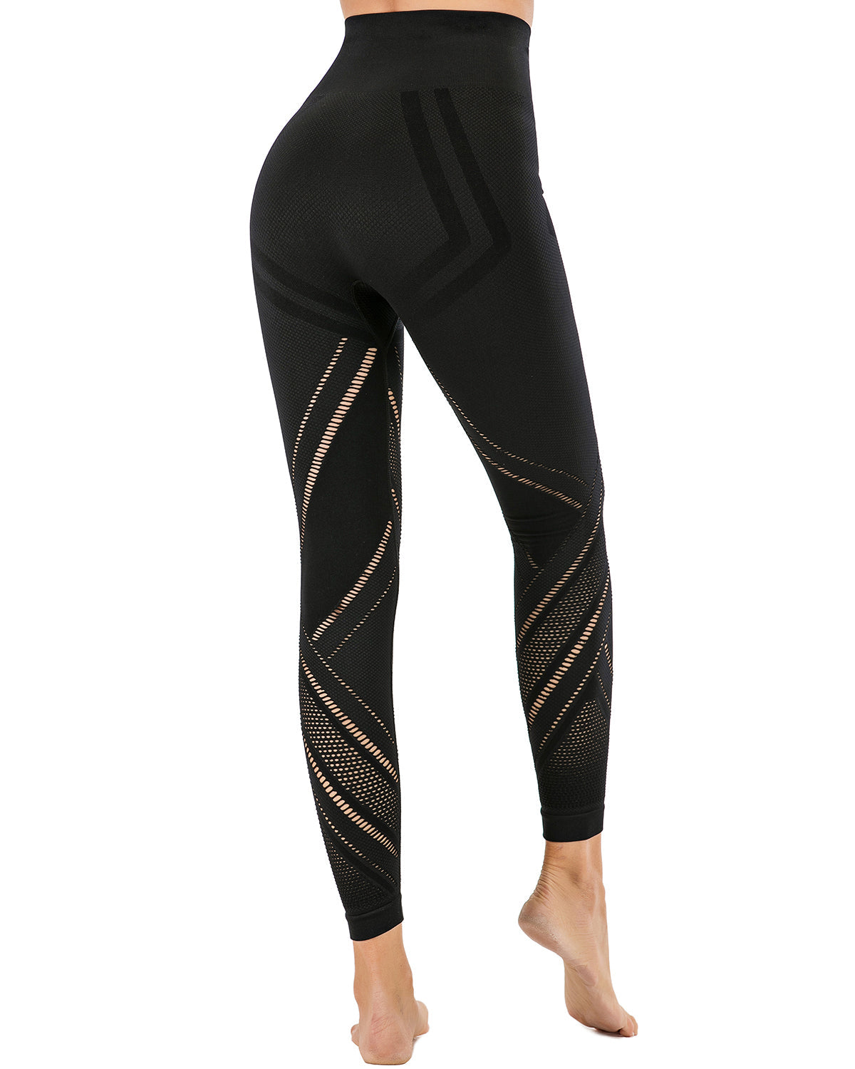 Chantele Lasercut Leggings  - Schwarz