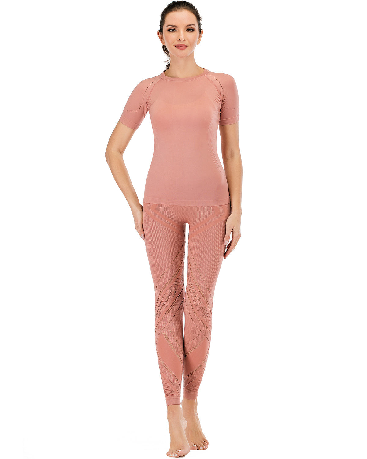 Chantele Lasercut Leggings  - Pink