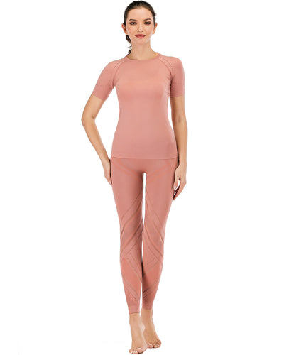 Chantele Lasercut Leggings  - Pink