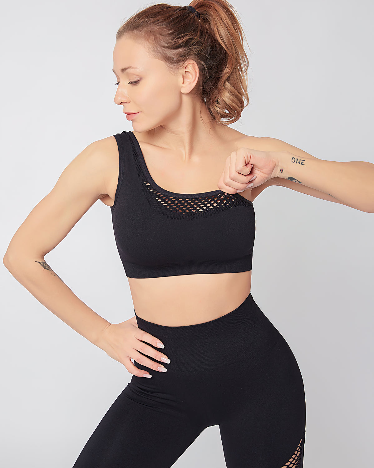 Fairen One-Shoulder Sport-BH - Schwarz