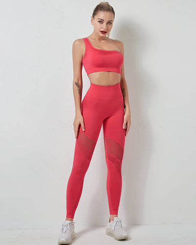 Fairen One-Shoulder Sport-BH - Pink