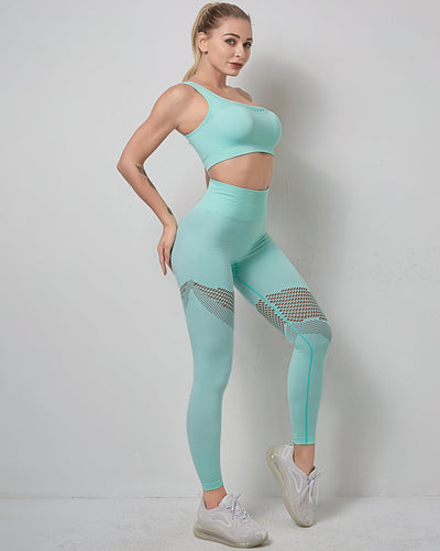 Fairen One-Shoulder Sport-BH - Türkis