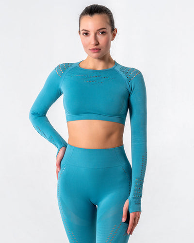 Gracey Long Sleeve mit Aussparungen - Blau