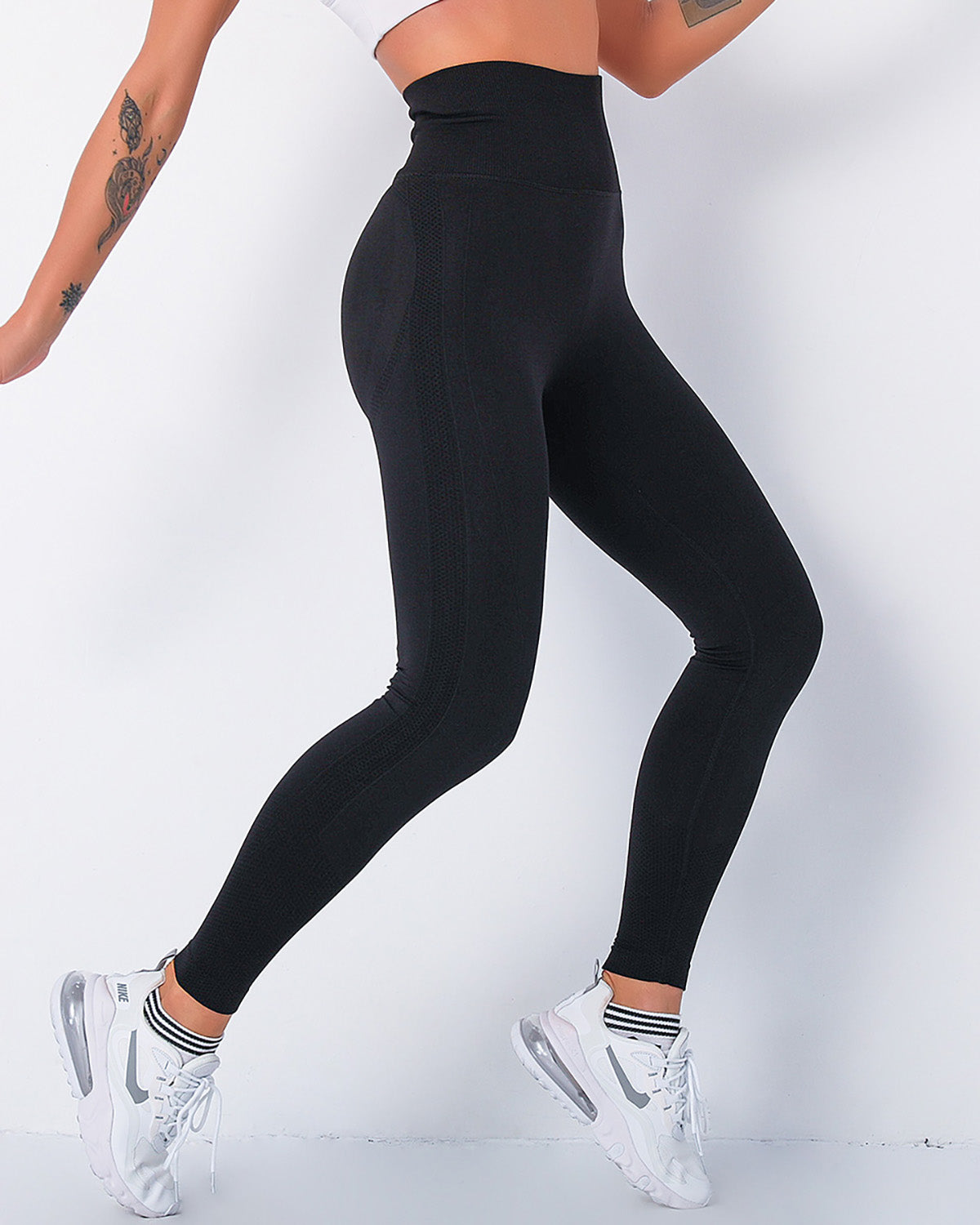 Jiulia Blanc Seamless Leggings - Schwarz