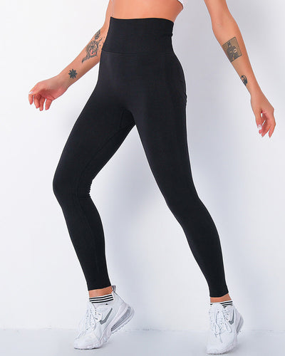 Jiulia Blanc Seamless Leggings - Schwarz
