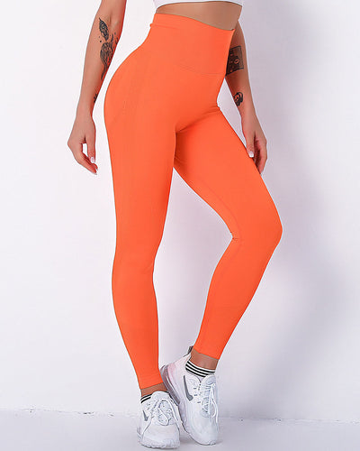 Jiulia Blanc Seamless Leggings - Orange