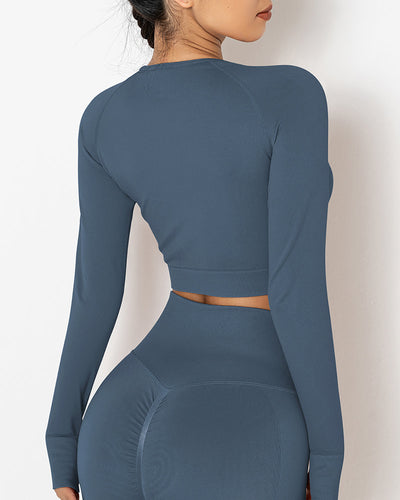 Lior Seamless Long Sleeve - Blau