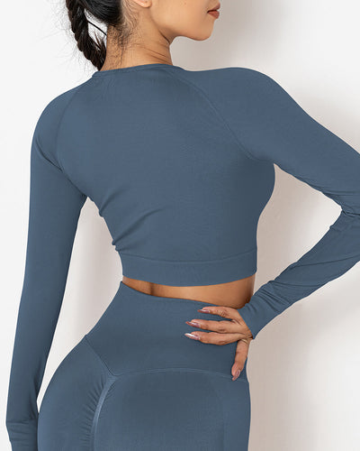 Lior Seamless Long Sleeve - Blau