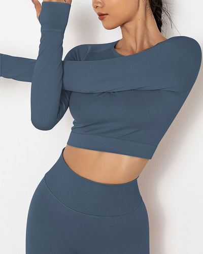 Lior Seamless Long Sleeve - Blau
