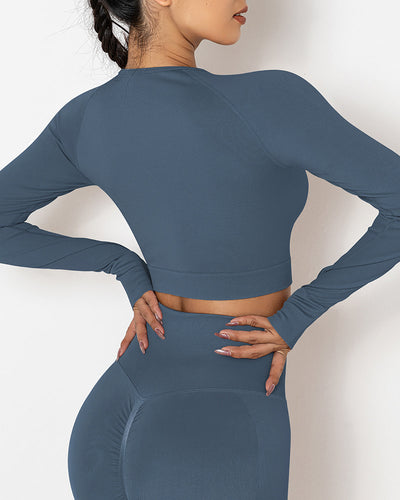 Lior Seamless Long Sleeve - Blau