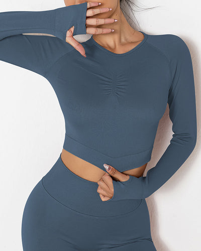 Lior Seamless Long Sleeve - Blau