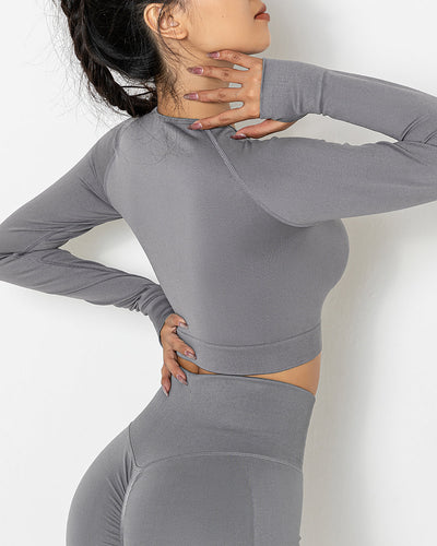 Lior Seamless Long Sleeve - Hellgrau
