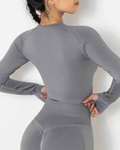 Lior Seamless Long Sleeve - Hellgrau