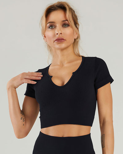 Nieve Crop Top - Schwarz