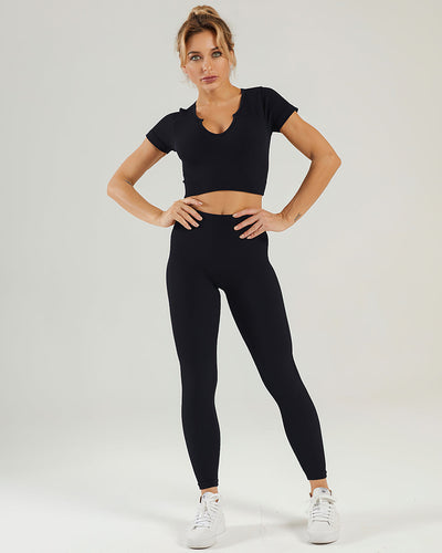 Nieve Crop Top - Schwarz