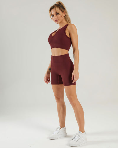 Nieve Keyhole Sport-BH - Maroon