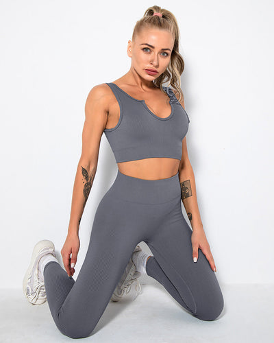 Nieve Keyhole Sport-BH - Grau