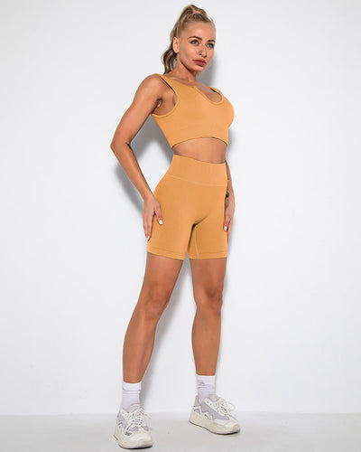 Nieve Keyhole Sport-BH - Ocker