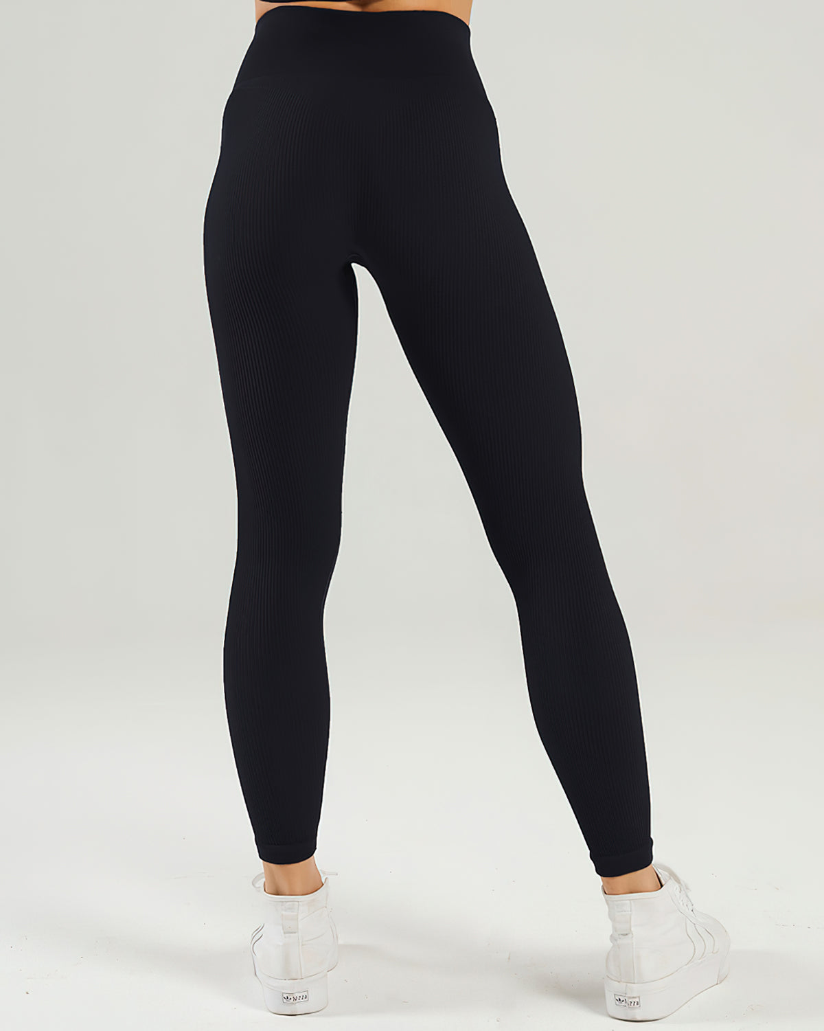 Nieve Seamless Leggings Gerippt - Schwarz