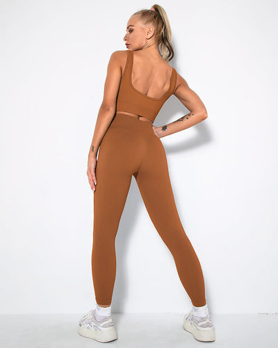 Nieve Seamless Leggings Gerippt - Kupfer
