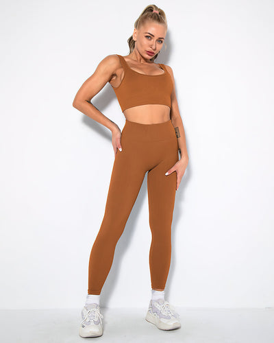Nieve Seamless Leggings Gerippt - Kupfer
