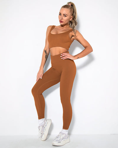 Nieve Seamless Leggings Gerippt - Kupfer