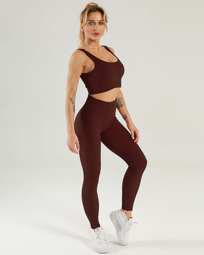 Nieve Seamless Leggings Gerippt - Maroon