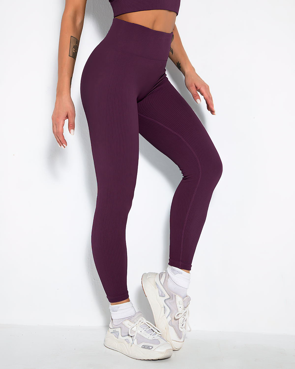 Nieve Seamless Leggings Gerippt - Lila