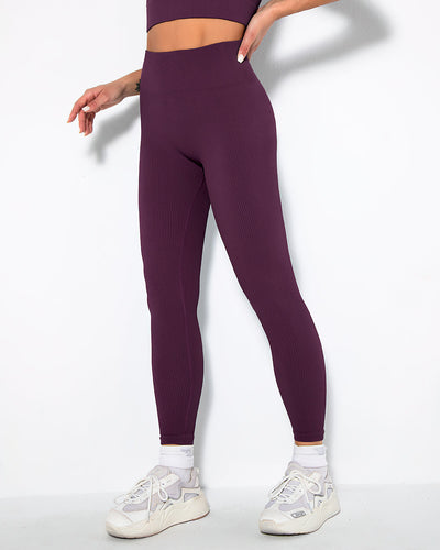 Nieve Seamless Leggings Gerippt - Lila