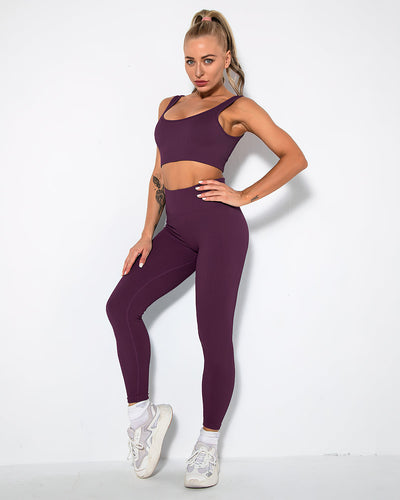 Nieve Seamless Leggings Gerippt - Lila