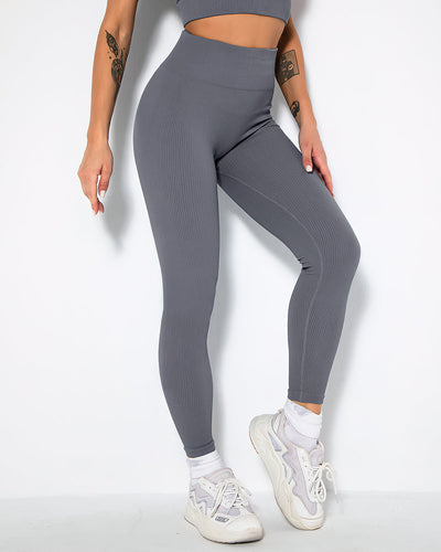 Nieve Seamless Leggings Gerippt - Grau